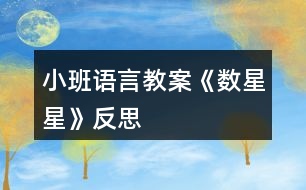 小班語(yǔ)言教案《數(shù)星星》反思