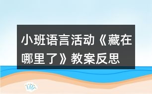 小班語言活動《藏在哪里了》教案反思