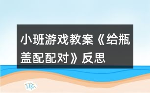 小班游戲教案《給瓶蓋配配對》反思