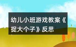 幼兒小班游戲教案《捉大個子》反思