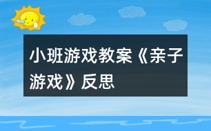 小班游戲教案《親子游戲》反思