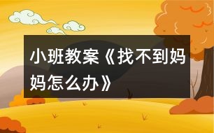 小班教案《找不到媽媽怎么辦》