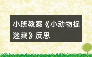 小班教案《小動(dòng)物捉迷藏》反思