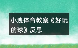 小班體育教案《好玩的球》反思