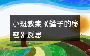 小班教案《罐子的秘密》反思