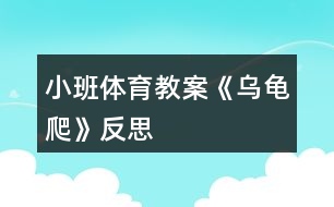 小班體育教案《烏龜爬》反思