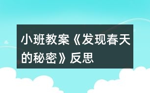 小班教案《發(fā)現(xiàn)春天的秘密》反思