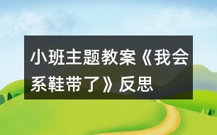 小班主題教案《我會系鞋帶了》反思