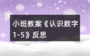 小班教案《認(rèn)識(shí)數(shù)字1-5》反思