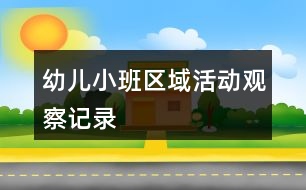 幼兒小班區(qū)域活動觀察記錄