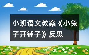 小班語文教案《小兔子開鋪子》反思