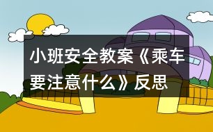 小班安全教案《乘車要注意什么》反思