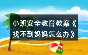 小班安全教育教案《找不到媽媽怎么辦》反思