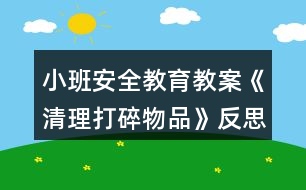 小班安全教育教案《清理打碎物品》反思