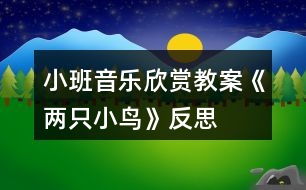 小班音樂欣賞教案《兩只小鳥》反思