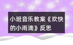 小班音樂教案《歡快的小雨滴》反思