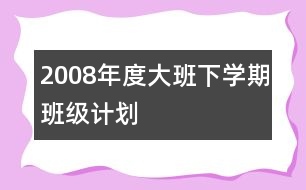 2008年度大班下學期班級計劃