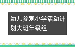 幼兒參觀小學(xué)活動計劃——大班年級組