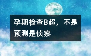 孕期檢查：B超，不是預(yù)測(cè)是“偵察”