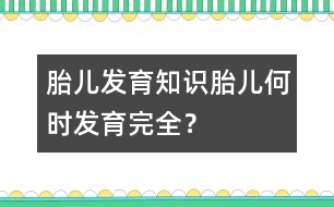 胎兒發(fā)育知識：胎兒何時發(fā)育完全？