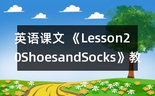 英語課文 《Lesson20ShoesandSocks》教案 教學資料 教學設計