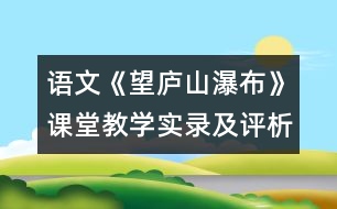 語文《望廬山瀑布》課堂教學實錄及評析