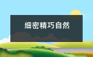 細(xì)密——精巧——自然