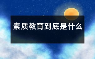 素質(zhì)教育到底是什么