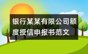 銀行某某有限公司額度授信申報書范文