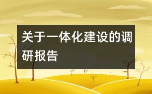 關于一體化建設的調(diào)研報告