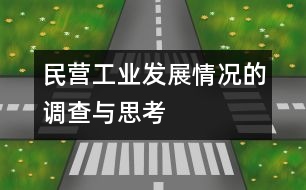 民營工業(yè)發(fā)展情況的調查與思考