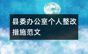 縣委辦公室個(gè)人整改措施范文