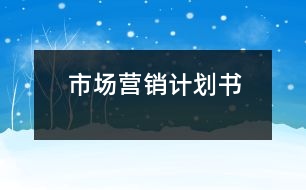 市場(chǎng)營銷計(jì)劃書