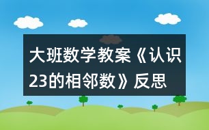 大班數(shù)學(xué)教案《認(rèn)識(shí)2、3的相鄰數(shù)》反思