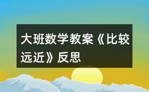 大班數(shù)學(xué)教案《比較遠(yuǎn)近》反思