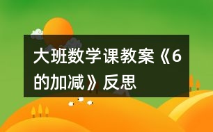 大班數(shù)學課教案《6的加減》反思