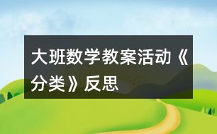 大班數(shù)學(xué)教案活動(dòng)《分類》反思