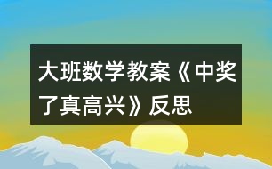 大班數(shù)學教案《中獎了真高興》反思