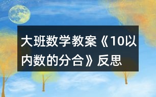 大班數(shù)學(xué)教案《10以內(nèi)數(shù)的分合》反思