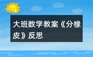 大班數(shù)學教案《分橡皮》反思