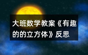 大班數(shù)學教案《有趣的的立方體》反思