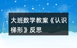 大班數(shù)學(xué)教案《認識梯形》反思