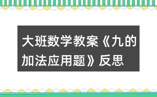 大班數(shù)學教案《九的加法應用題》反思