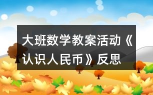 大班數(shù)學(xué)教案活動《認識人民幣》反思