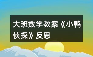 大班數(shù)學(xué)教案《小鴨偵探》反思