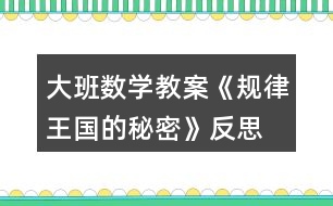 大班數(shù)學(xué)教案《規(guī)律王國(guó)的秘密》反思