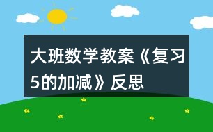 大班數(shù)學教案《復習5的加減》反思