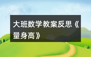 大班數(shù)學教案反思《量身高》