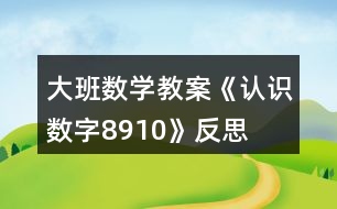 大班數(shù)學(xué)教案《認(rèn)識數(shù)字8、9、10》反思