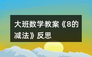 大班數(shù)學教案《8的減法》反思